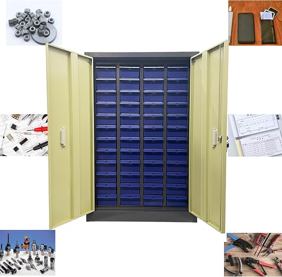 48 Drawers Bolt and Nut Tool Storage Cabinet Parts Cabinet Tool Cabinet Tool Hardware Steel Parts Craft Storage with Door