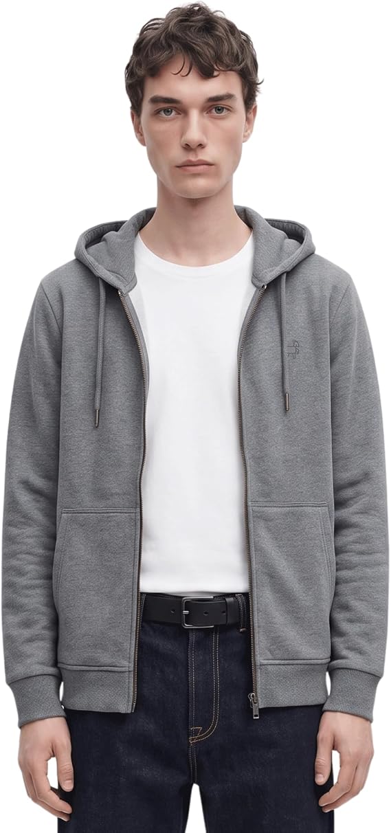 Anthony Jackson Erkek Kapüşonlu Fermuarlı Sweatshirt ONYX