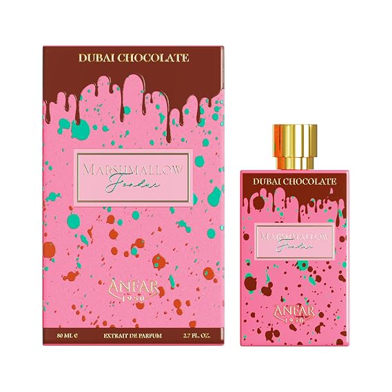 Anfar Dubai Chocolate - Marshmallow Fordue - Fruity Gourmand - Opens with Strawberry, Raspberry, White Chocolate, and Marshmallow - 2.7 oz