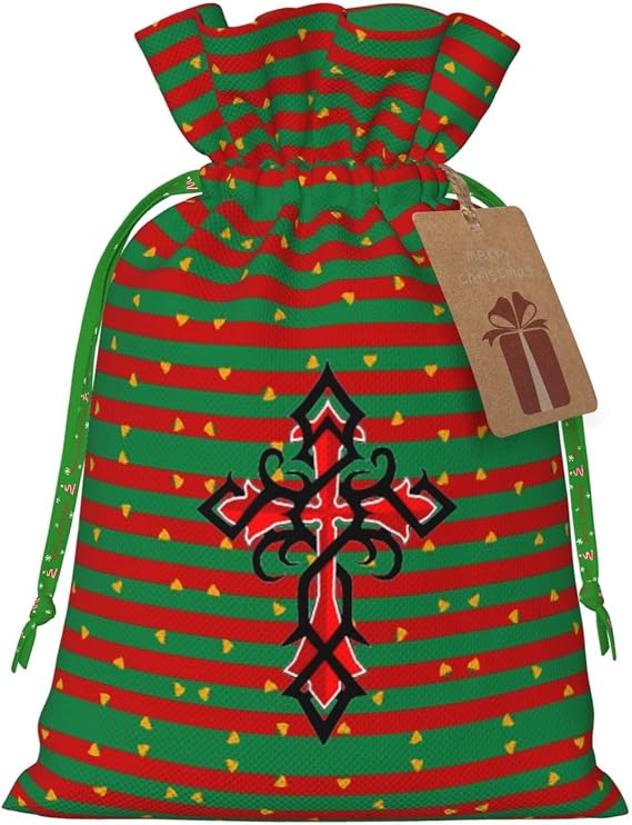 AMZJHGWEU Knights Templar Christmas Gift Bags, Santa Wrapping Bags, With Drawstring And Tags Reusable, Xmas Presents Bag, Holiday Party Favors, Birthday & Christmas Gift