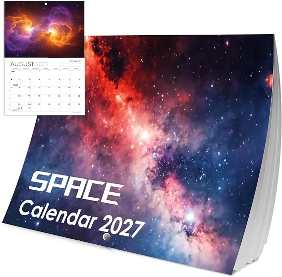 2027 Wall Calendar A4 Space Astronomy Planner Month to View A3 When Open