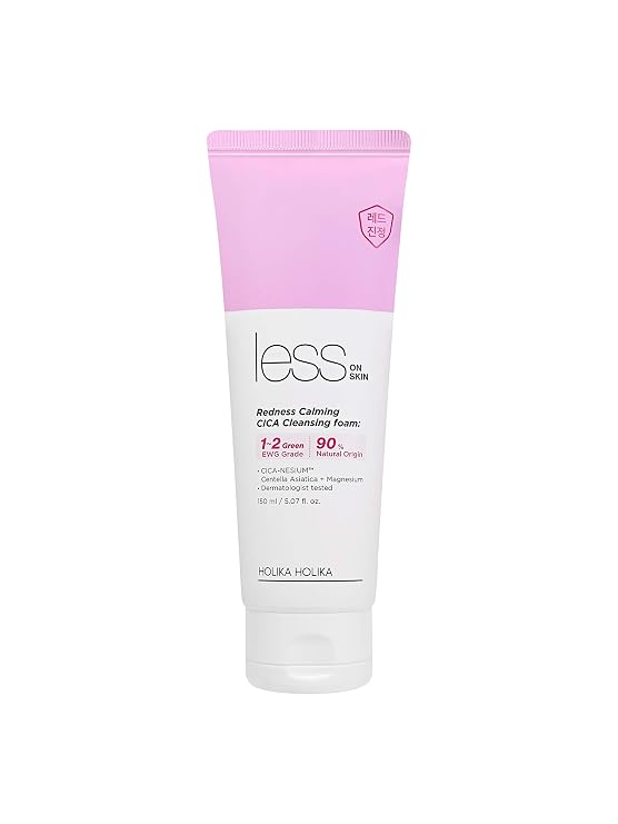 HOLIKA HOLIKA Less on Skin Redness Calming CICA Cleansing Foam 5.29 Ounce