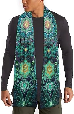 Skeiner Psychedelic Visionary Art Scarf Large Soft Pashmina Shawl Wrap Winter Scarves For Men Woman, Black, One Size