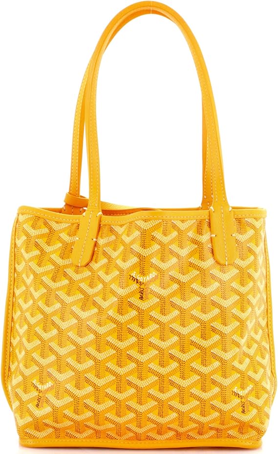 Pre-Loved Anjou Reversible Tote Coated Canvas Mini, Yellow