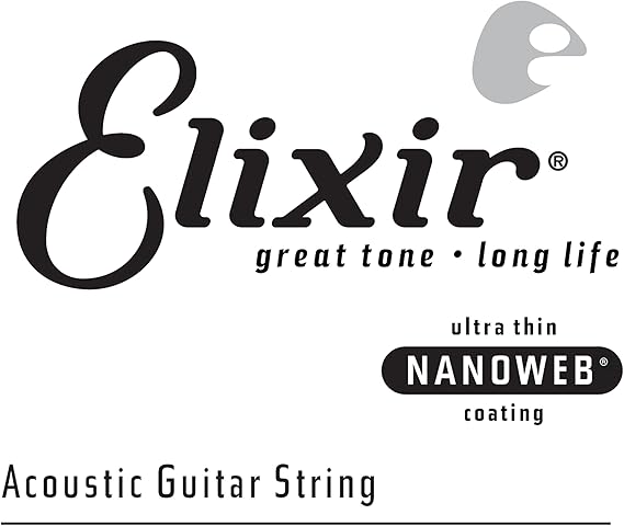 Elixir Strings Acoustic Phosphor Bronze Guitar String NANOWEB Coating, .032