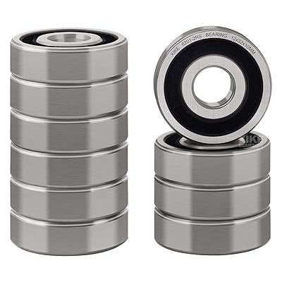 XiKe 10 Pack 6201-2RS Double Sealed Deep Groove Ball Bearings, 12x32x10mm, Pre-Lubricated for High RPM, Chrome Steel P6, ABEC 3