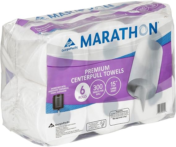 Marathon Centerpull Towels, 6 Rolls-300 sheets per roll, 15"