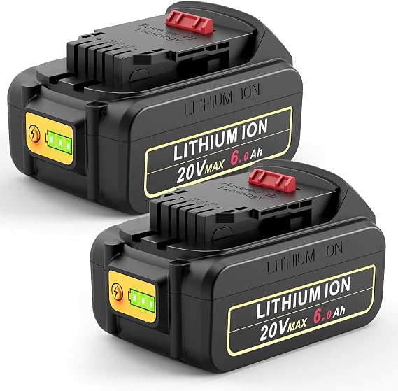 Futurebatt 20V Max Battery for DEWALT 20-Volt MAX Tools 6.0Ah Lithium Battery Replacement DCB206 DCB205 DCB204 DCB203 DCB201 DCB200 DCB181 DCB180 DCD DCF DCG DCS Series
