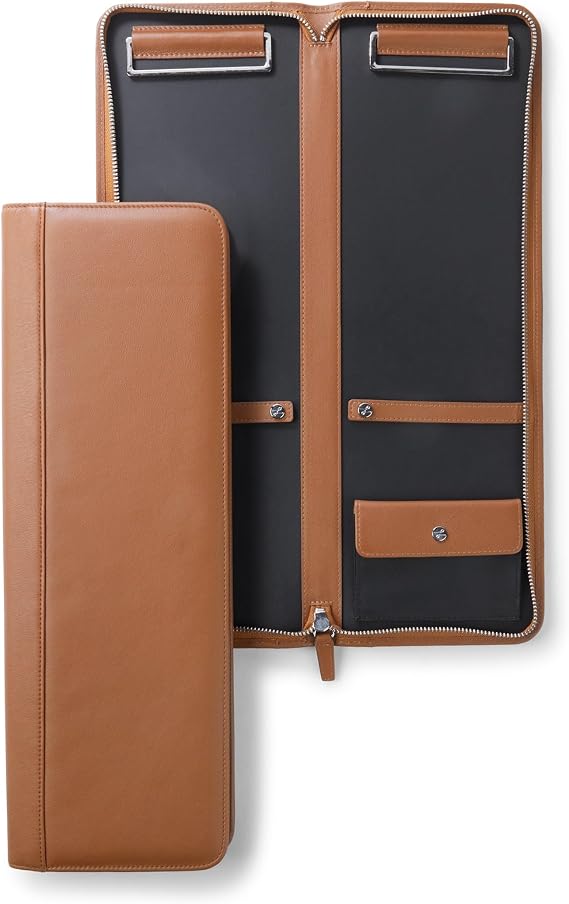 Cognac Tie Case - Full Grain Leather - For 2-4 Ties - Cognac