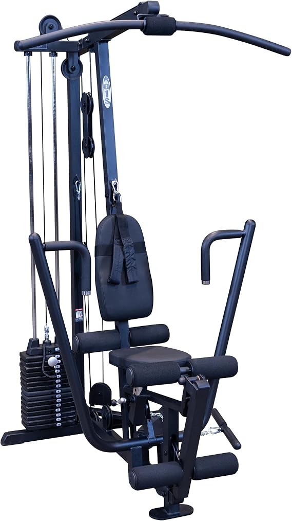 Body-Solid Powerline Adjustable Power Rack - 18-Level Strength Training Heavy-Duty Steel Frame with Safety Rods and Chin-Up Bar for Home Gym, Silver