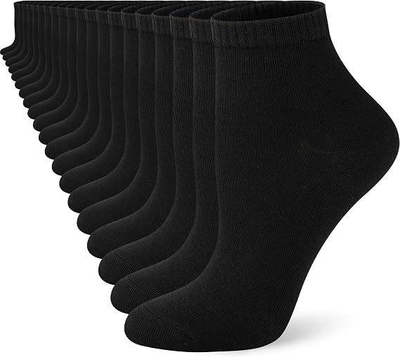 20&30&40 Pairs Women's Ankle Socks - Bulk Value Pack, Breathable Casual Basic Athletic Sock Size 5-10/10-13