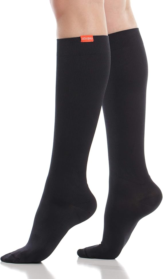 VIM & VIGR 30-40 mmHg Moisture-Wick Nylon Graduated Compression Socks