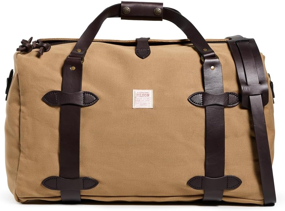 Filson Men's Medium Rugged Twill Duffle Bag, Tan, One Size
