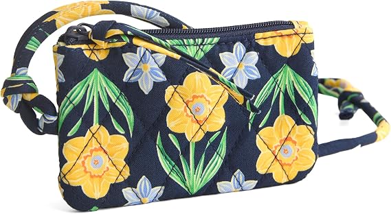 Vera Bradley Women's Zip Card Pouch Lanyard, Cotton Gabardine