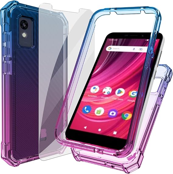 Ailiber for BLU Studio Mini 2023 Case, Screen Protector-Blue Pink