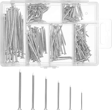Hardware Nails Assortment Kit Wall Nails 4 Sizes Small Nails for Hanging Pictures Picture Hanging Nails Finishing Nails Wood Nails Assorted Nails Nail Assortment Kit for HOM DIY 280 Pcs