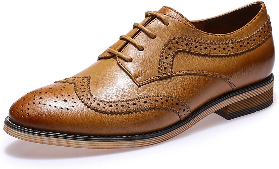 Mona flying Women's Wingtip Oxford Brogues Lace up Flat Leather Shoes