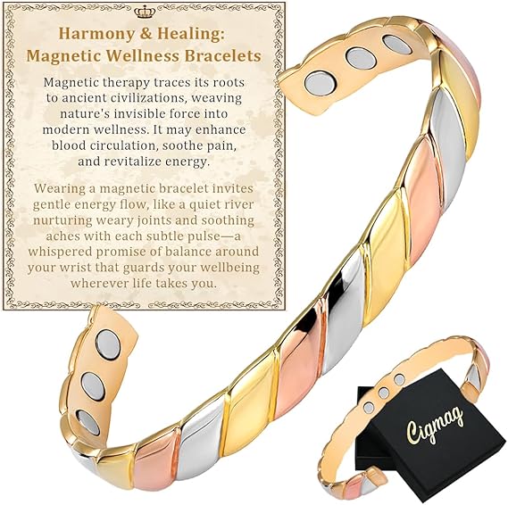 Copper Magnetic Bracelet for Women 9 Strong Magnets Pure Copper