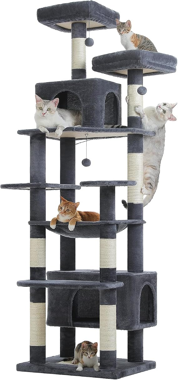 PAWZ Road Heavy Duty Cat Tree for Large Cats, XL Cat Tower 205cm