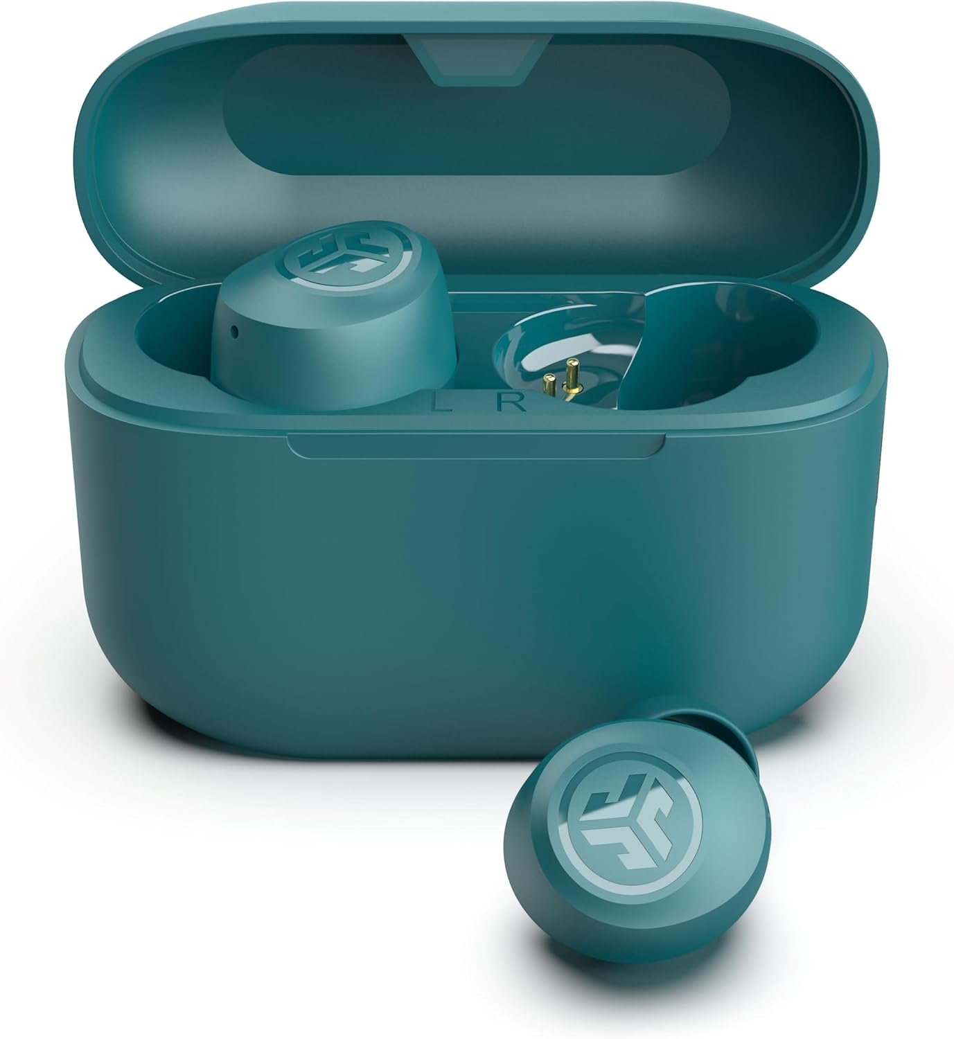 JLab Go Air Pop True Wireless Earbuds, In Ear Headphones, Bluetooth Earphones, 35H Playtime Ear Buds, Bluetooth Earbuds with Microphone, USB-C Charging Case, Dual Connect, EQ3 Sound, Teal
