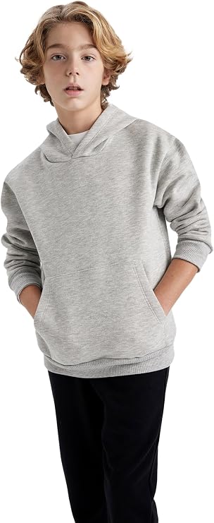 DeFacto Boys' Regular Fit Hooded Sweatshirt
