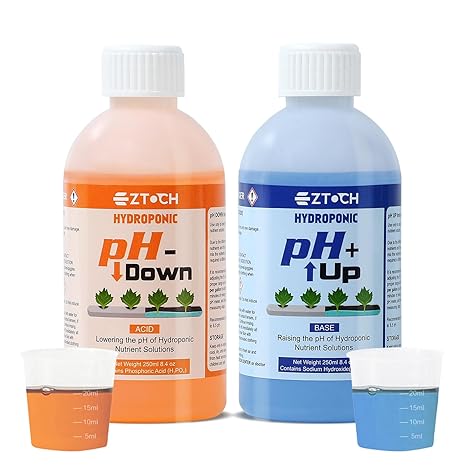 pH UP and Down for Hydroponic Plants, Adjust the pH Balance | Reservoir Water and Nutrient Solutions in Hydroponics Growing System, pH Adjuster, pH Down Acid 8.4oz and pH UP Base 8.4oz