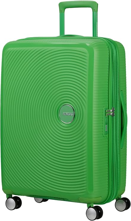 American Tourister Soundbox - Hard Shell Suitcase Medium, 67 cm - Trolley Suitcase with 4 Wheels, TSA Lock, Expandable & Light, 71.5/81L, Green (Grass Green)