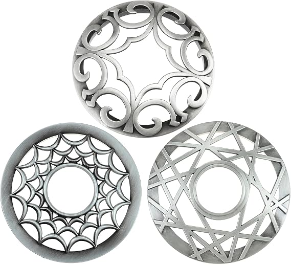 3PCS Antique Silver Candle Toppers for Yankee Jar Candles 3.23in(80mm)