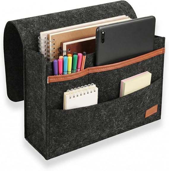Black Felt Hanging Storage Bed Bag Black Bedroom