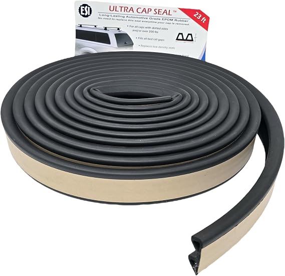 ESI Ultra Cap Seal 23 FT Made in USA (1 1/2" W x 5/8" H x 23' L) EPDM Rubber for Truck Caps Over 200 lbs