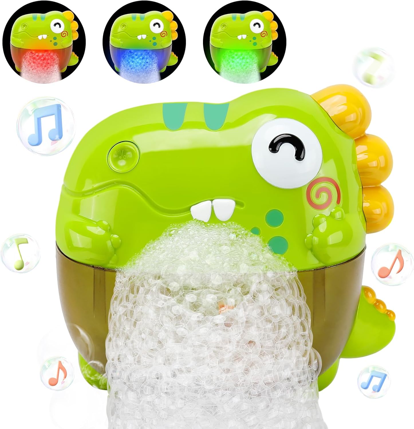 Baby Bath Toys Bath Bubble Machine, Dinosaurs Light Up Toys for 1 2 Year Old Girls Boys, Toddler Toys Automatic Bubble Maker with 12 Music,1st Birthday Gifts