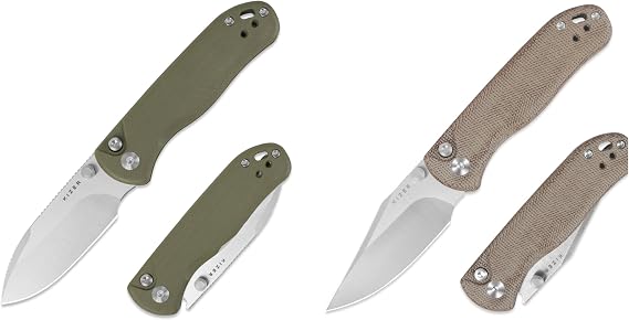 Kizer Drop Bear 2 Drop Point and Clip Point Folding Knives Bundle, V3619.2CD2 and V3619.2CC1