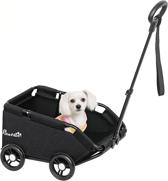 PawHut Mini Dog Stroller Foldable for Small Dogs and Cats with 4 Wheels