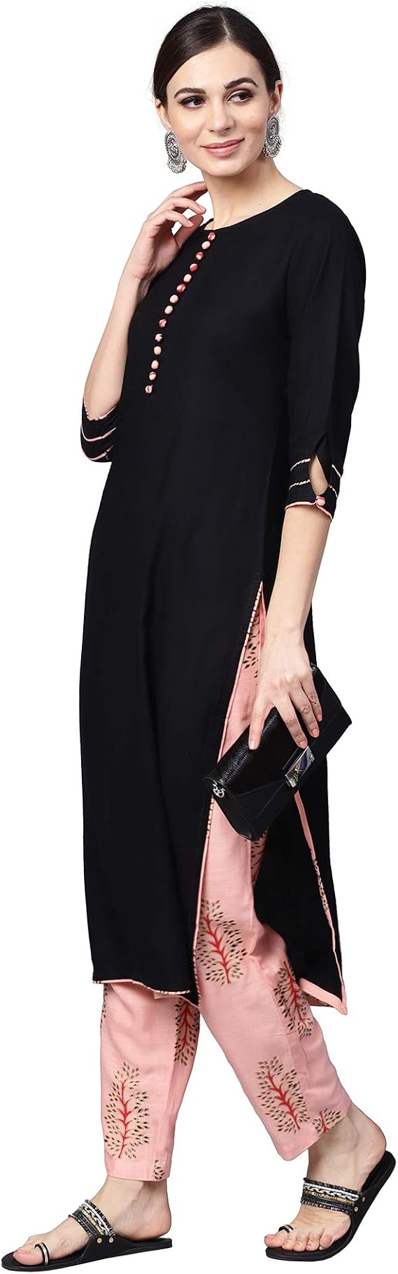 Idalia Women's Rayon Kurta Printed Pants