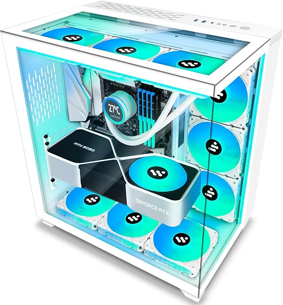 KEDIERS PC Case - ATX Tower Tempered Glass Gaming Computer Case with out ARGB Fans, C590