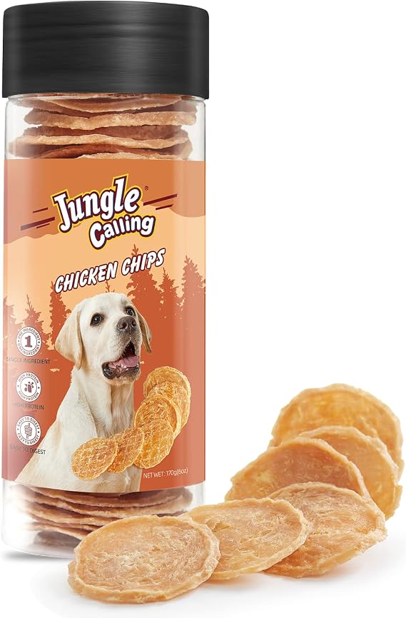 Jungle Calling 32 Ct. Single Ingredient Chicken Chip Treats, High Protein