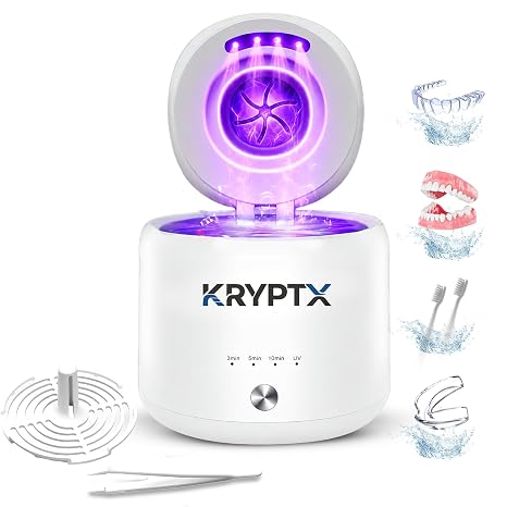 KRYPTX Ultrasonic Retainer Cleaner Machine - 45kHz with 200ML Tank