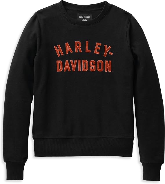 Harley-Davidson Women's Essence Applique' Crewneck Pullover - Black 99117-22VW