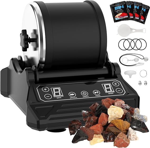Rock Tumbler Kit for Adults Kids Barrel Rock Polisher Tumbler Kit