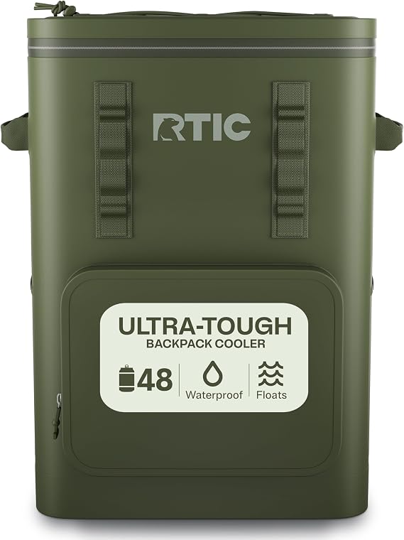 RTIC Ultra-Tough Backpack Cooler, Insulated, Waterproof, Leak Proof, Portable Floating Bag for Beverage, Drink, Lunch, Outdoor, Beach, Car, Camping, Picnic, Fishing, Boat | Insulated Cooler Bag for Ice, Lunch, Beach, Drinks, Travel, Camping, Picnic, Car and Hiking, Waterproof, Floating