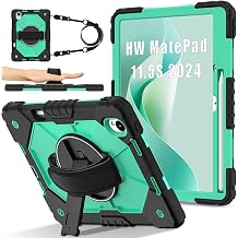 Kids Shockproof Case for Huawei MatePad 11.5 S 11.5 inch - 2024, 360 Rotating Stand Heavy Duty Durable Shoulder Strap Handrest Shawl Student School Office Construction Site Multifunctional