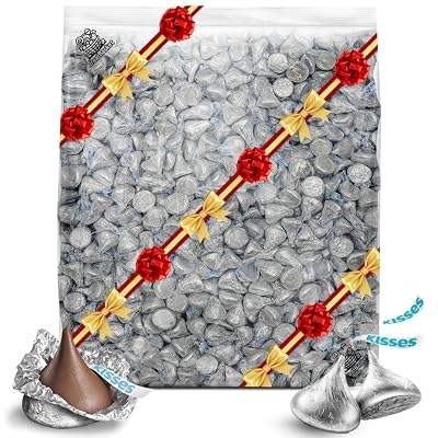 Silver Kisess Milk Chocolate, Individually Wrapped 2 Pound Bag Approx. 200 Pieces - Perfect for Gifts, Party Favors, Gifts & Special Occasions