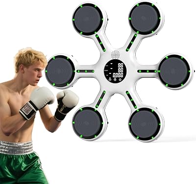 Music Boxing Machine, Wall Mounted Boxing Machine for Adults Kids, Bluetooth Smart Boxing Trainer, Electronic Boxing Workout Equipment Target for Home Gym