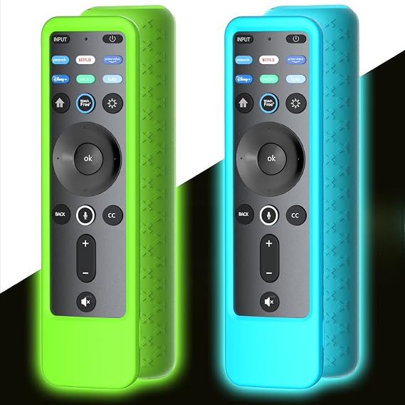 2Pack Case for VIZIO Voice Remote Control, XRT260 Cover for VIZIO Smart TV Remote Control 2021 2023/2021 V-Series Skin Glow in The Dark Blue and Green
