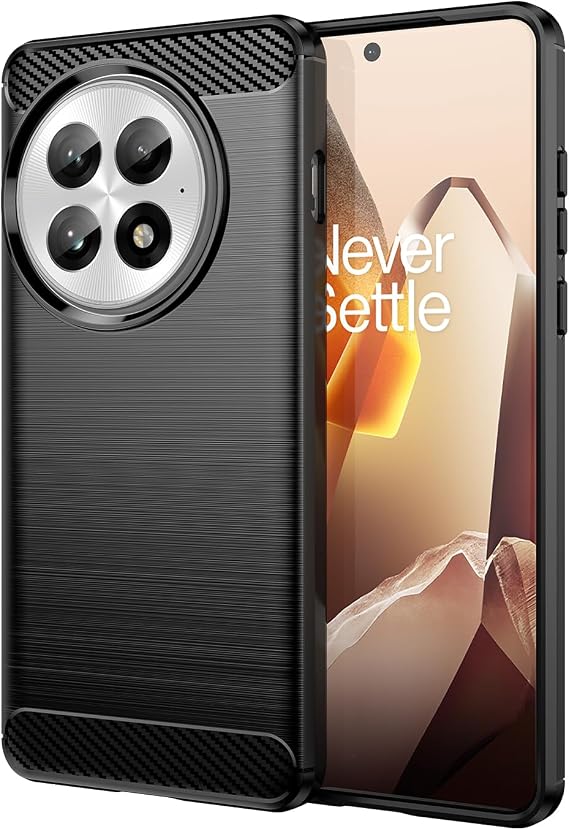 SCL OnePlus 13 Case Carbon Fiber Effect Gel Grip Protector Anti-Scratch Anti-Collision Protective Case Compatible with OnePlus 13 (Black)