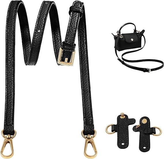 Mini Bag Strap Kit for Longchamp, Adjustable Crossbody Shoulder Strap | PU Leather Material, 2 Conversion Kits, Adjustable Length, Wide Shoulder Strap, Fits Small Pouches, Purses & Handbags