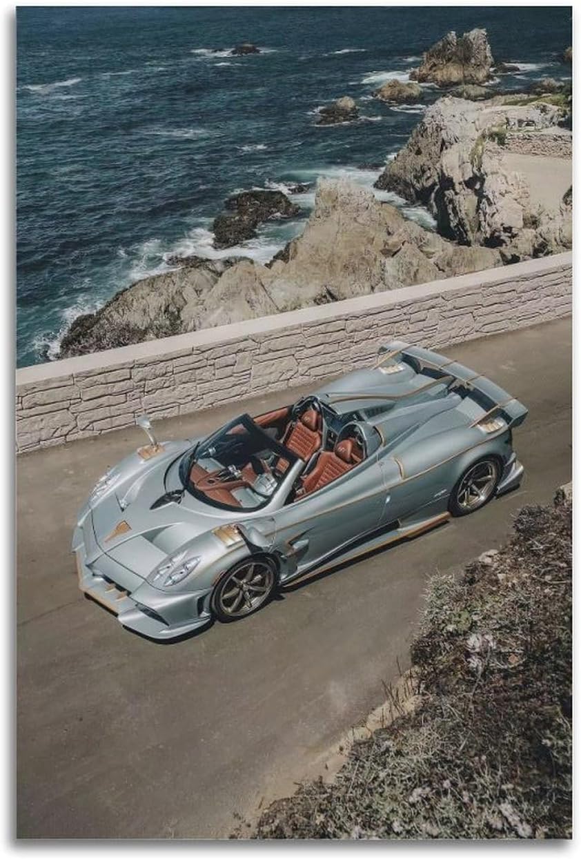 GLMHOK Italian Hypercar Poster Lmola Silver Super Sports Car Decorative Painting Canvas Poster 16x24inch40x60cm