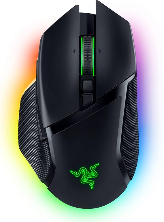 Razer Basilisk V3 Pro - Customizable Wireless Gaming Mouse HyperScroll Tilt Wheel (Focus Pro 30K Optical Sensor, 13-Zone Chroma Lighting, 10+1 Programmable Buttons) Black