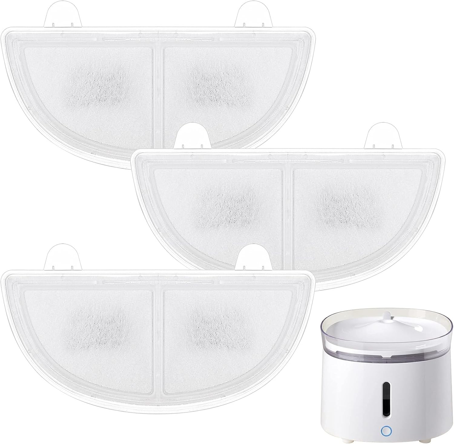3 PCS Cat Water Fountain Filters, Replacement Cat Water Fountain Filters Pet Water Dispenser Filter Homerunpet Pet Fountain Filters for Cats Dogs and House Pets