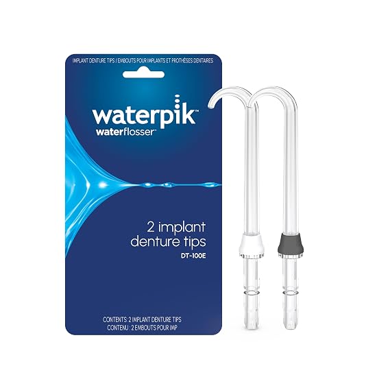 Waterpik Water Flosser Implant Denture Replacement Tips, 2 Count DT-100E